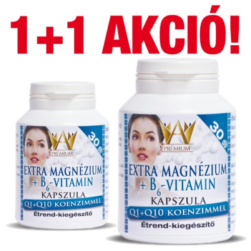  Prémium Extra magnézium +  B6 vitamin + Q1Q10 kapszula 30db 1+1