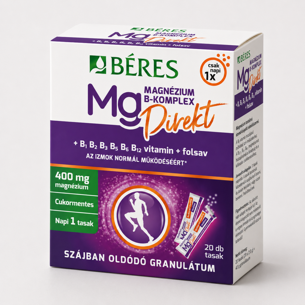Béres magnézium b-komplex direkt szájban oldódó granulátum 20 db